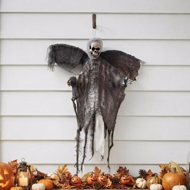 Garden Greatness Spooky Flying Reaper Hanging Halloween Decoration, Black and Multicolour