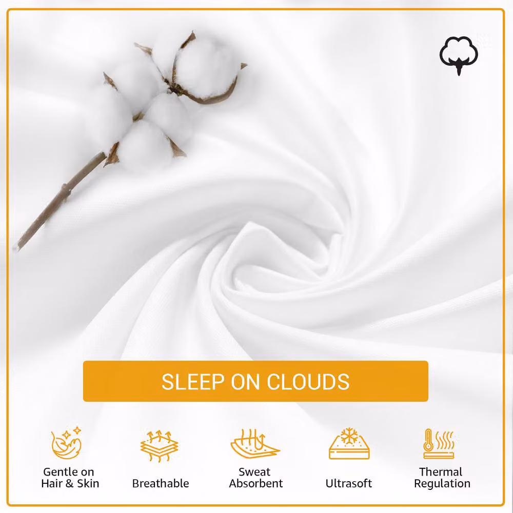Grace 400 TC 100% Egyptian Cotton Duvet Cover Set with Zipper Closure, White, 140 x 200 cm – 3
