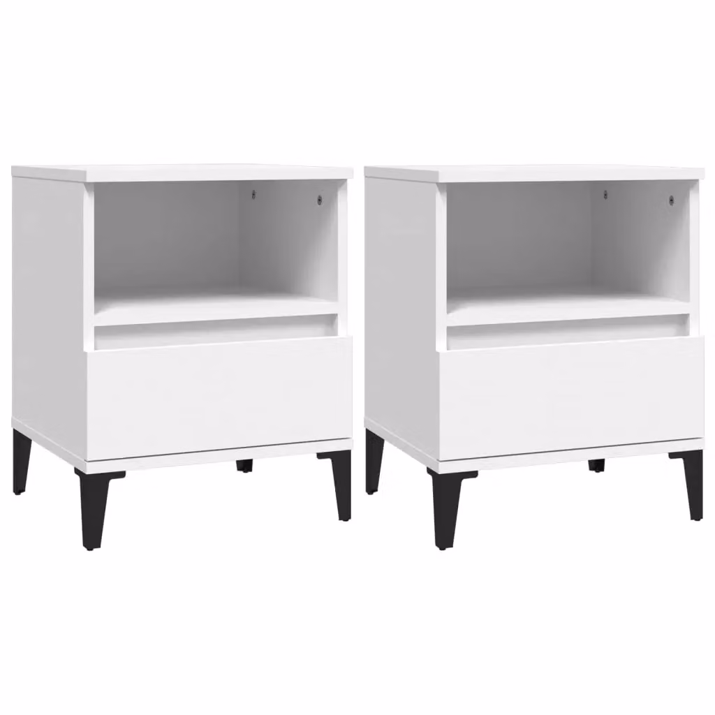 Berkfield Home Set of 2 White Bedside Cabinets, W/D/H: 40 x 35 x 50 cm – 2