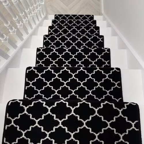 runrug Avanti Stair Runner Carpet in Black, W: 70 cm, L: 480 cm – 6