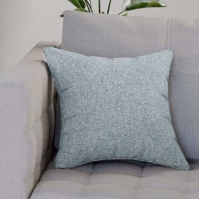 Terrys Blue Linen Square Textured Filled Cushion W/D/H: 43 x 43 x 43 cm