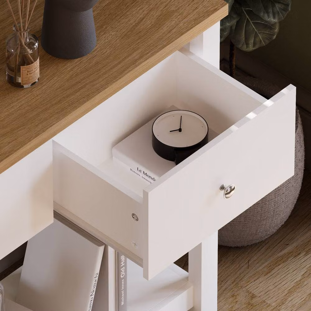 Vida Designs Arlington 2 Drawer Console Table in White – 3