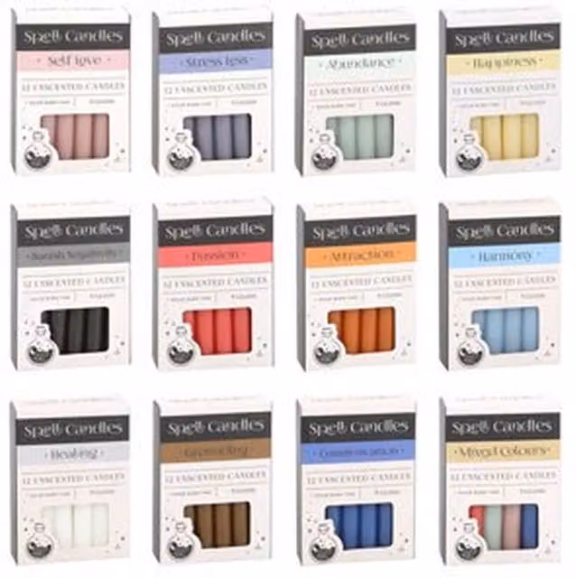 KDMK Magickal Intentions 72 Herbal Spell Candle Set in Multicolour