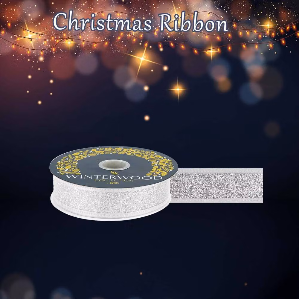VFM e-Store Silver Christmas Ribbon Garland Decoration, W/H: 4 x 10 cm – 3
