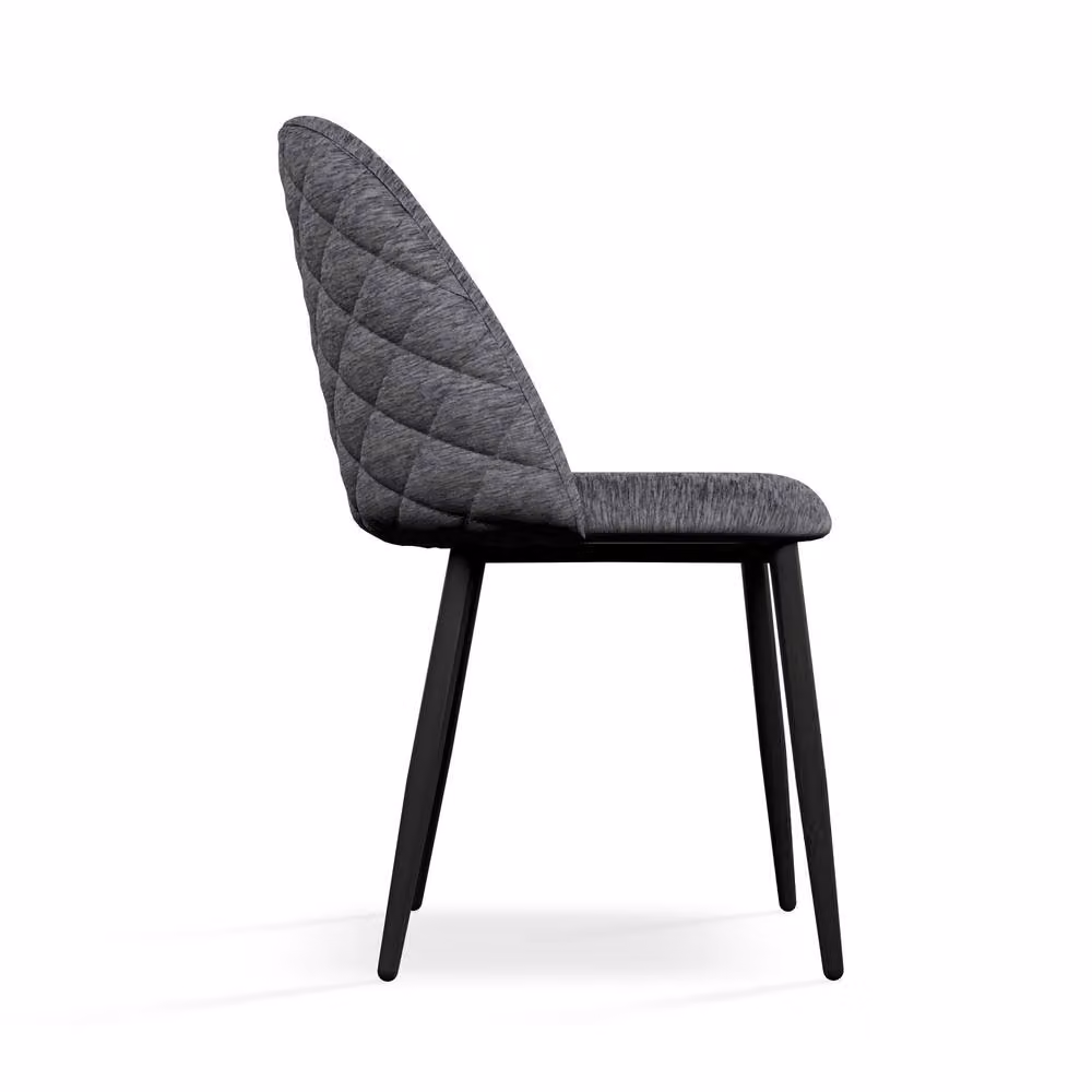 More4Homes Arlo Black Round Dining Table and Raye Grey Velvet Dining Chairs Set of 6, W/D/H: 120 x 120 x 75 cm – 3