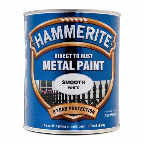 Hammerite Glossy Opaque White Metal Paint, 0.75 l – 2