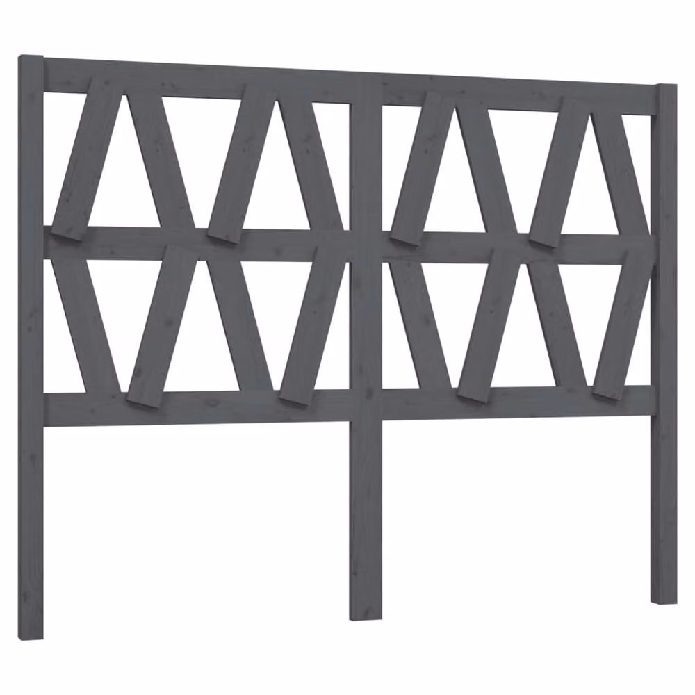 Berkfield Home Beautiful Bed Headboard in Grey Solid Pine Wood, W/D/H: 126 x 4 x 100 cm – 3