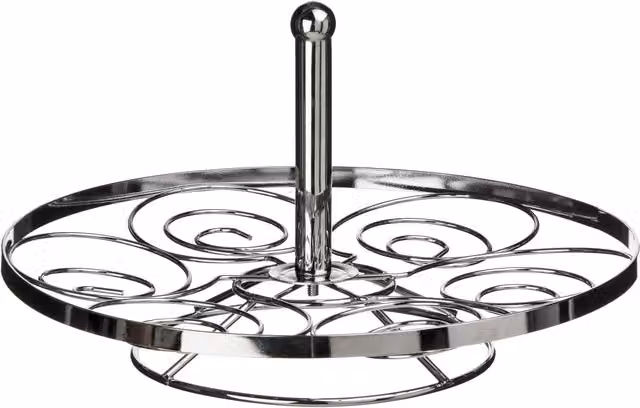 Orsina Elegant Swirl Chrome 6 Cup Cake Stand in Silver – 1