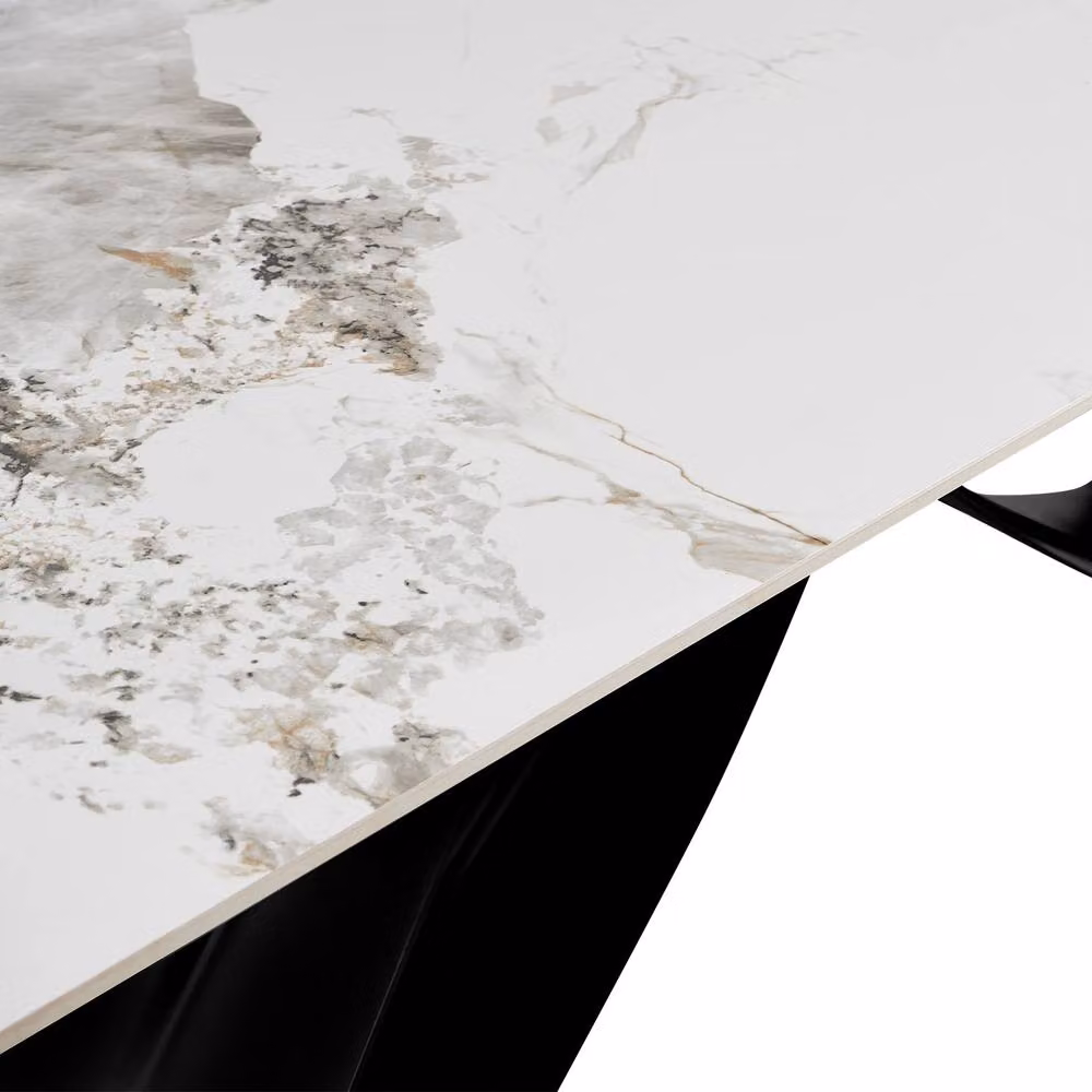 Home Detail Berrie White Sintered Stone and Ceramic Extending Dining Table W/D/H: 180 x 117.6 x 76 cm – 3