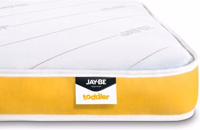 Jay-Be Toddler Anti-Allergy Pocket Sprung Sustainably Made Mattress, Yellow, W: 70 cm, L: 140 cm