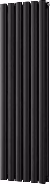 UK Radiators Omeara Black Elliptical Tube Vertical Designer Radiator, H 120 cm x W 34.8 cm – 1