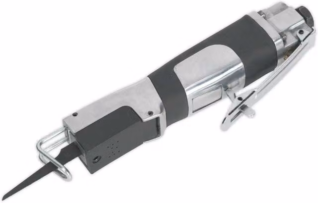 Loops Pneumatic Reciprocating Air Saw with Adjustable Blade Guide in Silver and Multicolour, 1/4" BSP for Bodyshop Panel Cutting