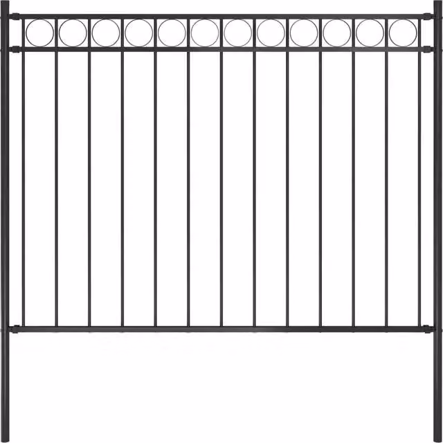 Berkfield Home Garden Steel Fence, Black, W: 170 cm, H: 120 cm