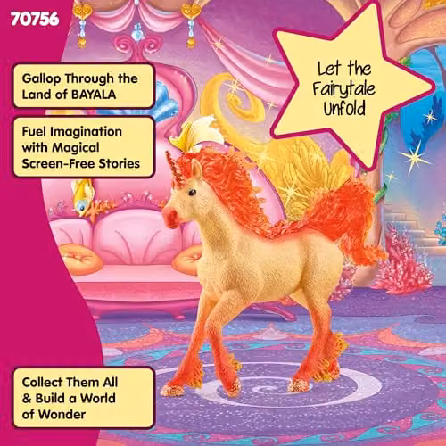 Schleich Bayala Elementa Fire Unicorn Stallion Multicolour Fantasy Horse Toy – 4