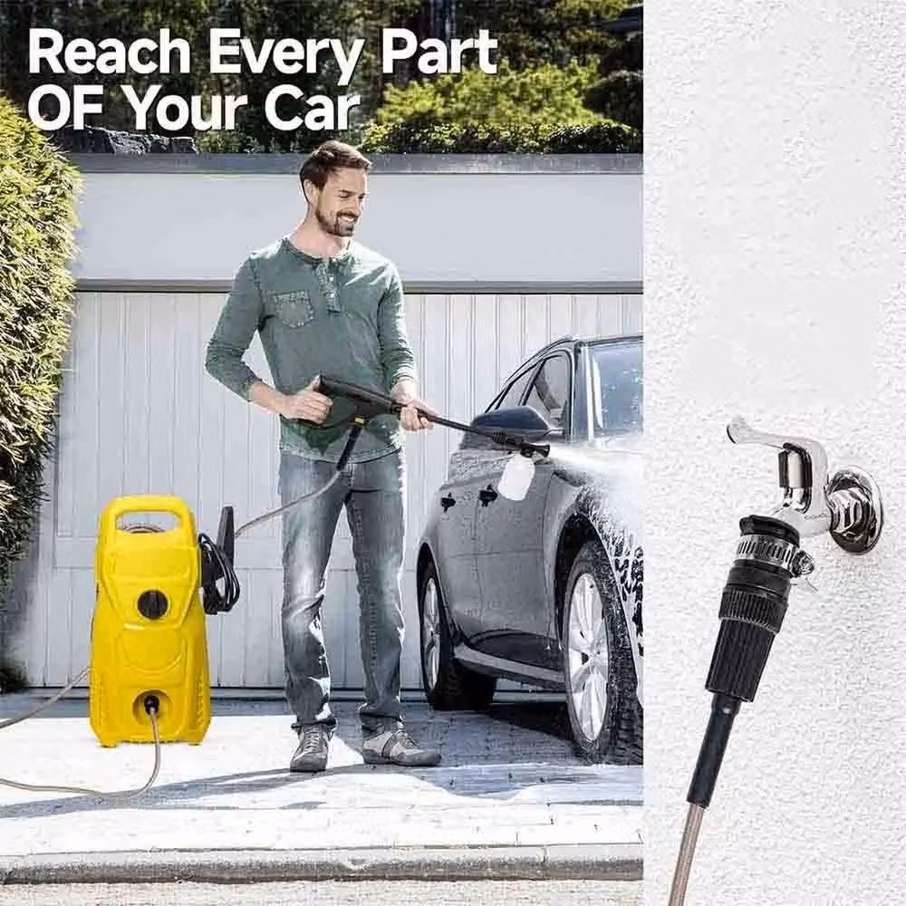 FLAVORA 1400W Electric Mains Pressure Washer in Yellow – 2