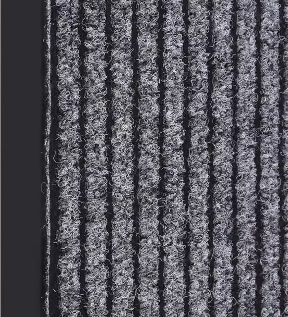 Berkfield Home Striped Grey and Black Non-Slip Doormat, W: 40 cm, D: 60 cm