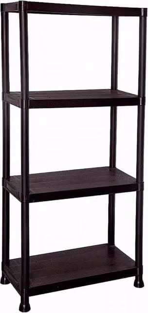 NESTLUNE 4 Tier Plastic Storage Shelving Racking in Black – 1