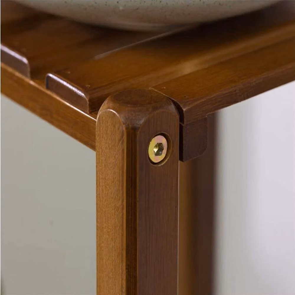 FLAVORA 4-Tier Wood Ladder Plant Stand in Brown – 3