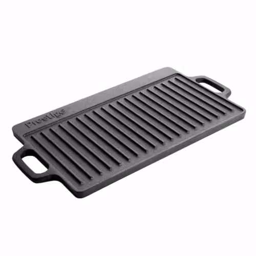 Prestige Black Cast Iron Double Sided Griddle Pan – 1