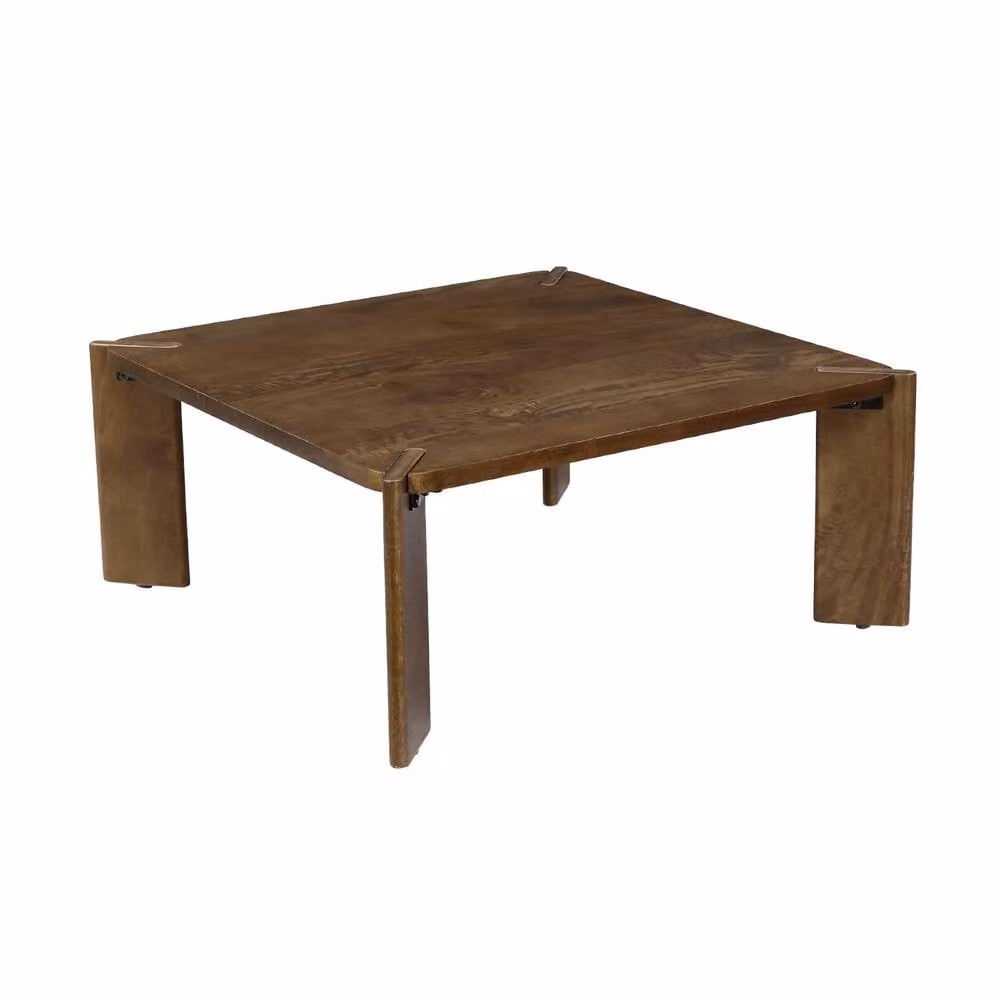 sweeek Exotic Square Solid Wood Coffee Table in Dark Brown, Mango and Acacia Wood – 2