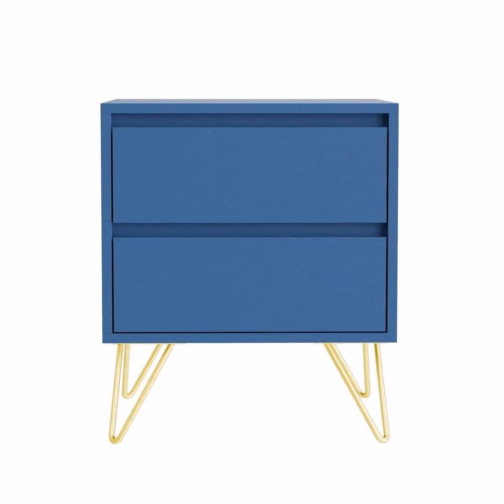 FLAVORA Modern Bedside Table in Mid Blue, W/D/H: 100 x 100 x 100 cm – 3