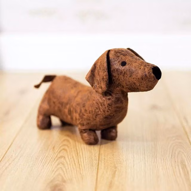 Garden Mile Brown Animal Print Fabric Weighted Freestanding Door Stop, W/D/H: 21 x 21 x 33 cm