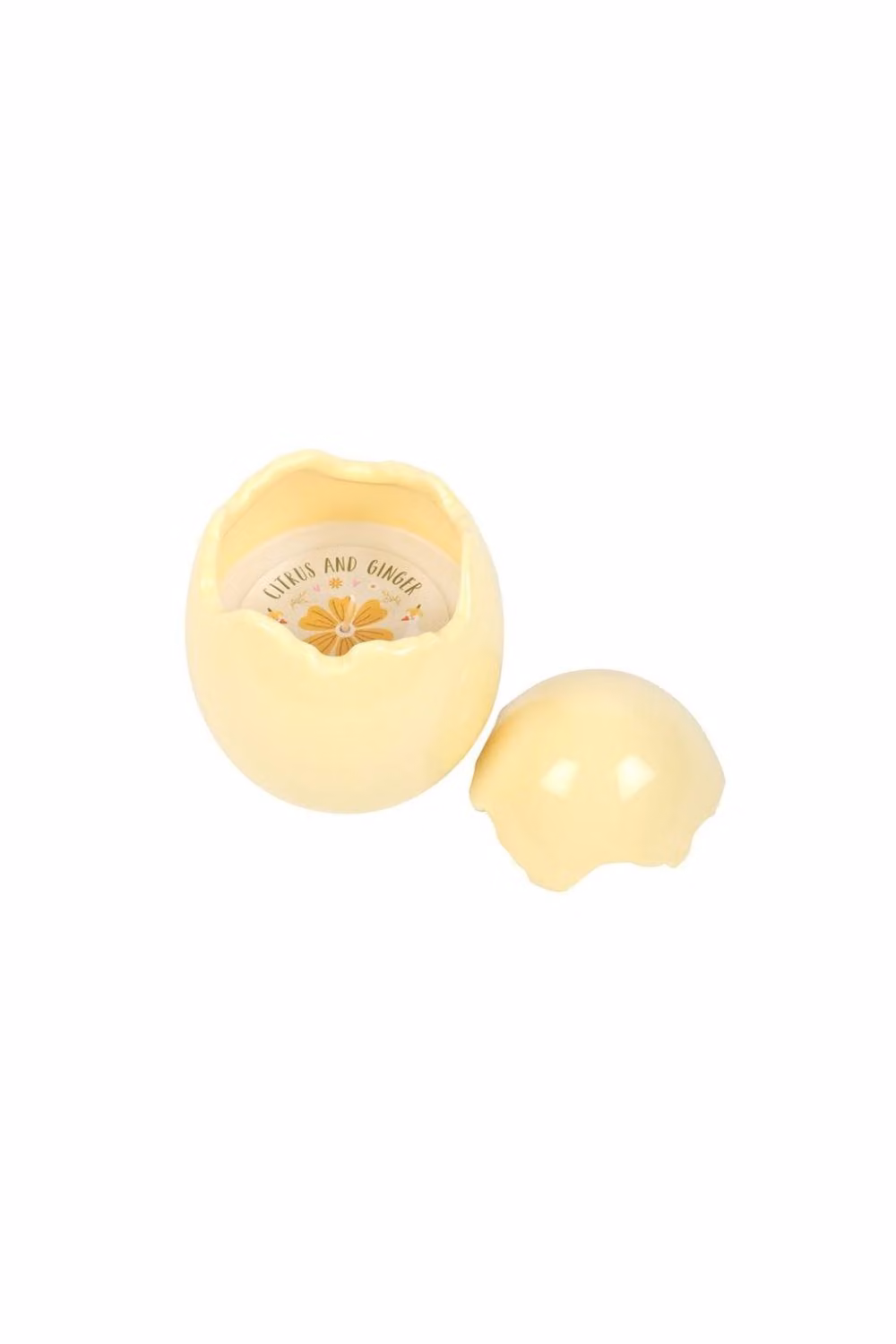 KDMD Citrus & Ginger Egg-Shaped Candle in Yellow – 2
