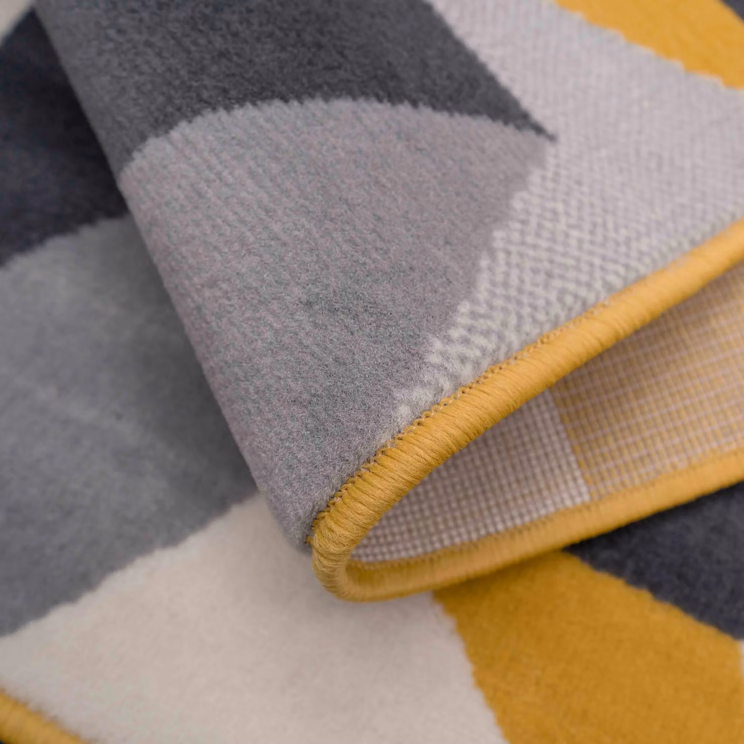 Kukoon Yellow Ochre and Grey Diamond Geo Modern Living Area Rug, W: 190 cm, D: 280 cm – 5