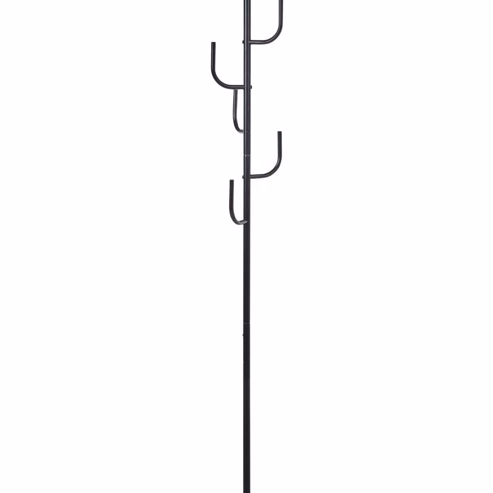 Wyld and Coco Black Metal Industrial Coat Stand with Six Hooks, Height: 170 cm – 2
