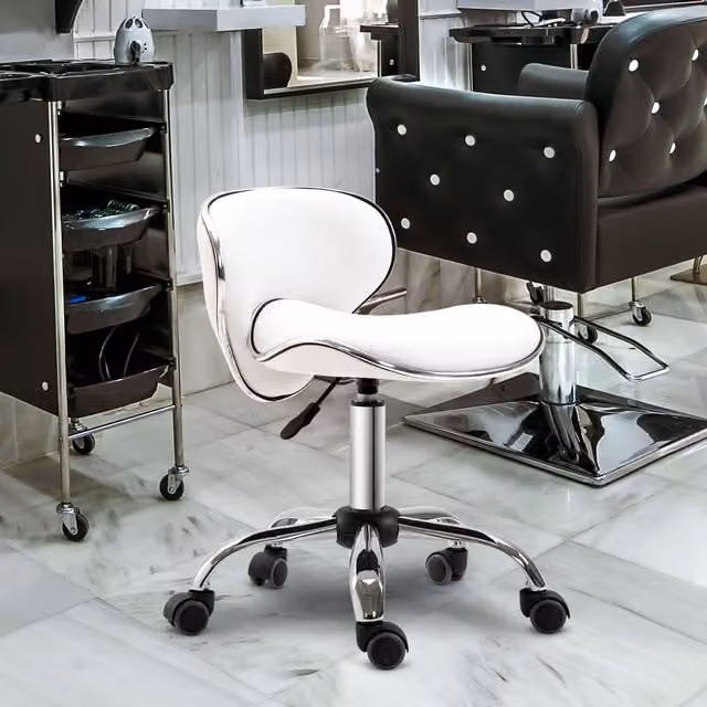 HOMCOM Ergonomic White Executive Office Chair with Synthetic Leather and 360 Degree Swivel