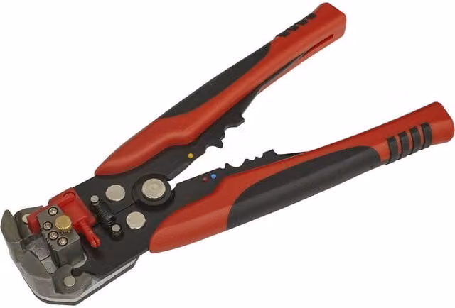 Loops Heavy Duty Automatic Wire Stripping Tool with Steel Jaws, Red, for 0.2mm to 6mm² Cables