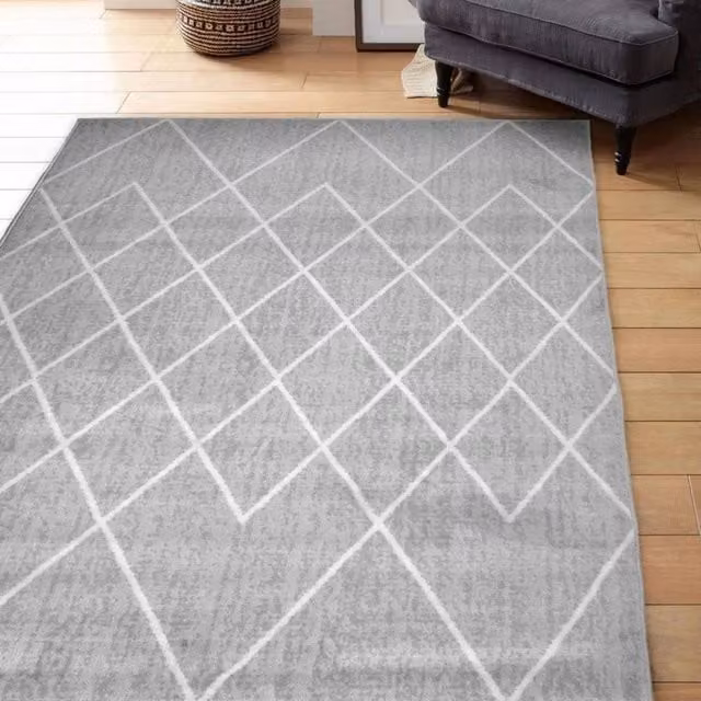 THE RUGS Maestro Collection Berber Design Grey Geometric Rug, W: 160 cm, L: 230 cm – 1