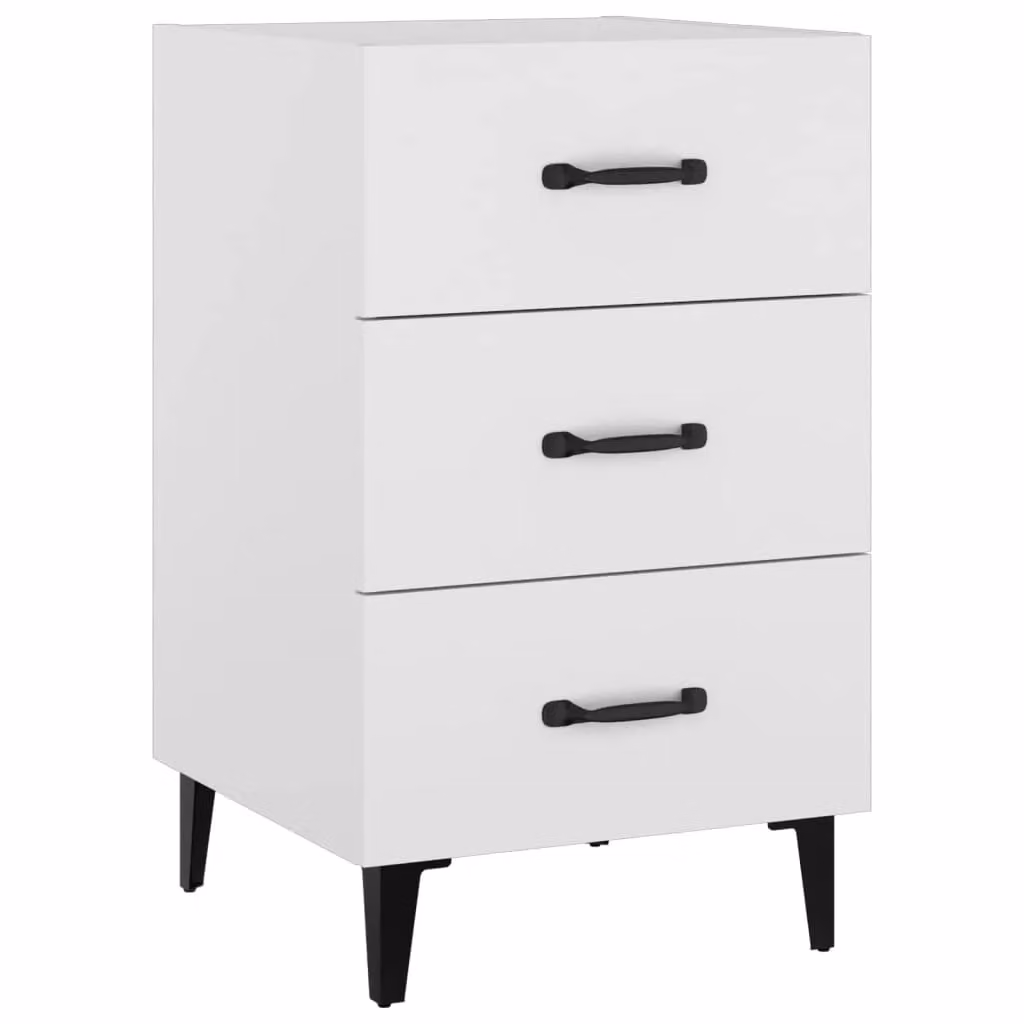 Berkfield Home White Bedside Cabinet in Engineered Wood W/D/H: 40 x 40 x 66 cm – 2