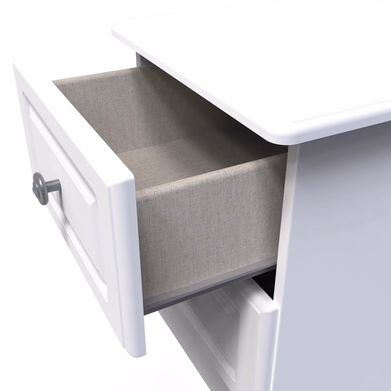2 U Kendal 2 Drawer Bedside Cabinet in Off-White, Ready Assembled – 2