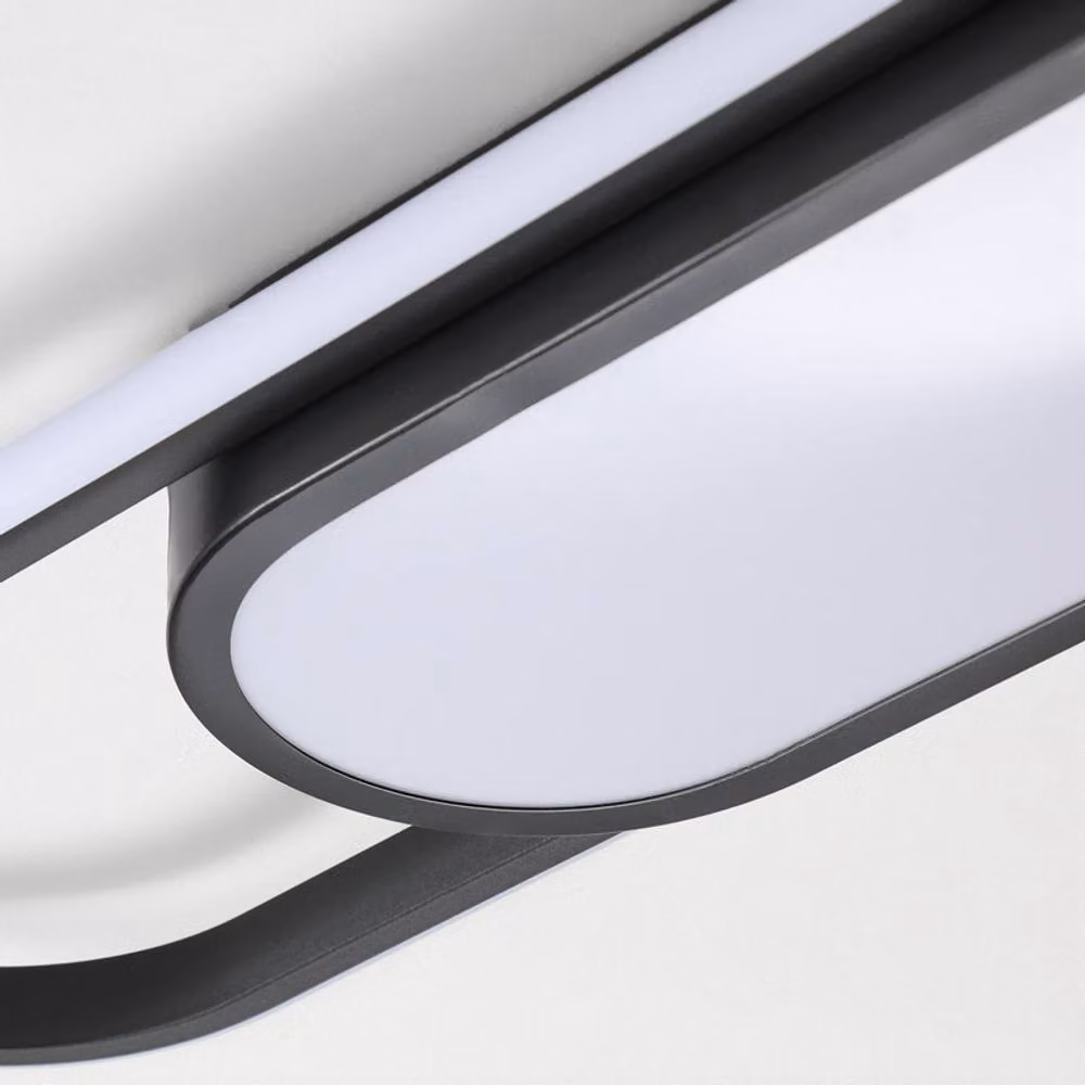 NIVOR Modern Linear LED Ceiling Light, 40W, Black, Remote Dimmable – 7
