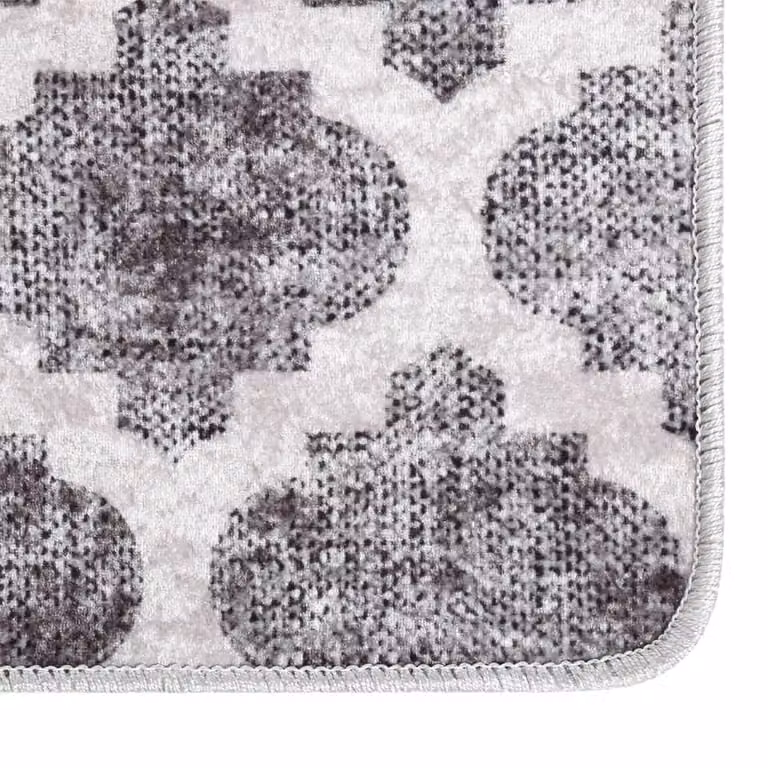 Berkfield Home Moroccan Washable Round Anti Slip Rug in Multicolour and Grey, Diameter: 100 cm