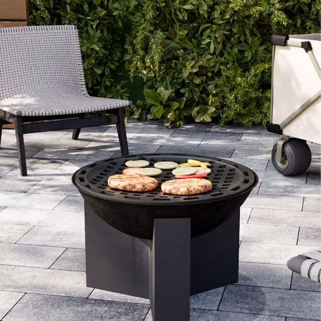 Breeins Round Cast Iron Grill Grate for Stovetops and Flames, Black, Diameter: 33 cm