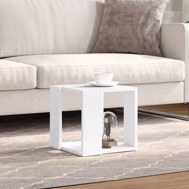 Berkfield Home Decorative White Square Coffee Table, W/D/H: 32 x 32 x 30 cm