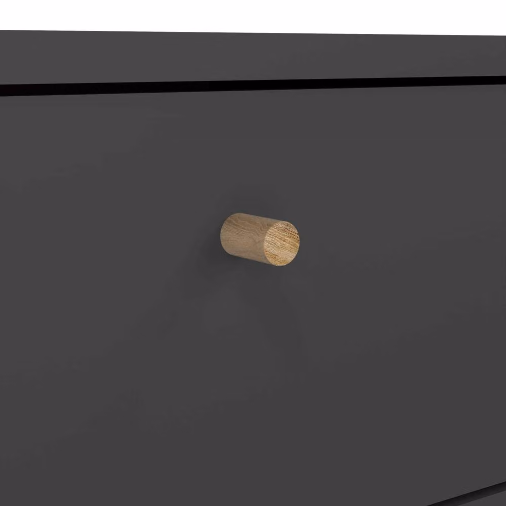 Wyld Haus Quietbloom Dark Grey Wooden Bedside Table with 1 Door and 1 Soft Close Drawer, W/D/H: 39.1 x 50.2 x 72.1 cm – 3