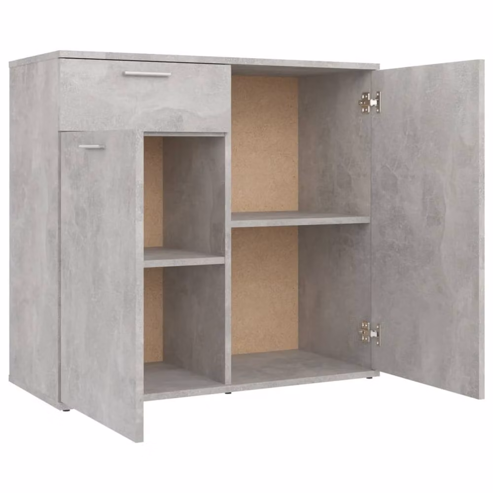 Berkfield Home Modern Sideboard in Concrete Grey, W/D/H: 80 x 36 x 75 cm – 3