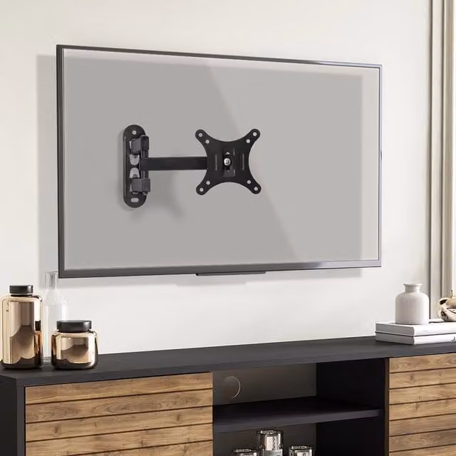 Lifeideas Black Steel Wall Mounted TV Bracket for 10-26 inch Screens