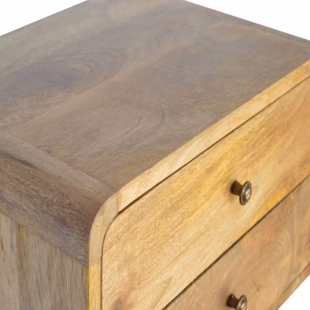 Wyld Haus Gradara 2 Drawer Floating Bedside Table in Brown Natural Oak and Mango Wood W/D/H: 45 x 32 x 25 cm – 5