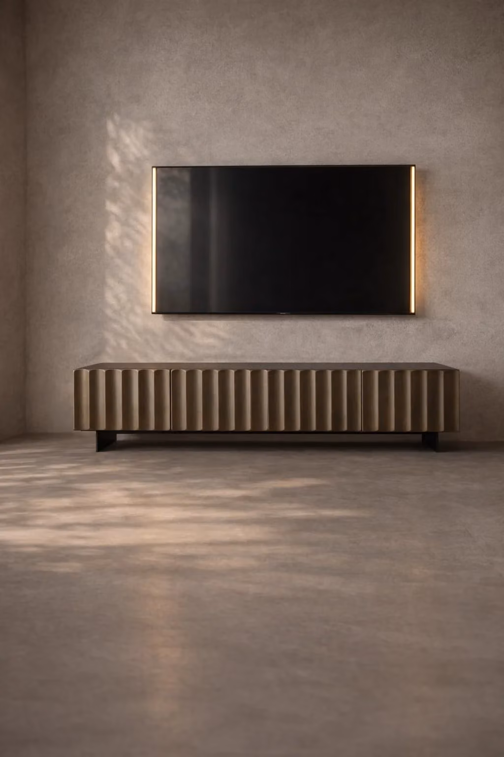 Tommy Franks Genio Modern Metal TV Unit in Bronze, Grey or Brown, W/D/H: 200 x 50 x 45 cm