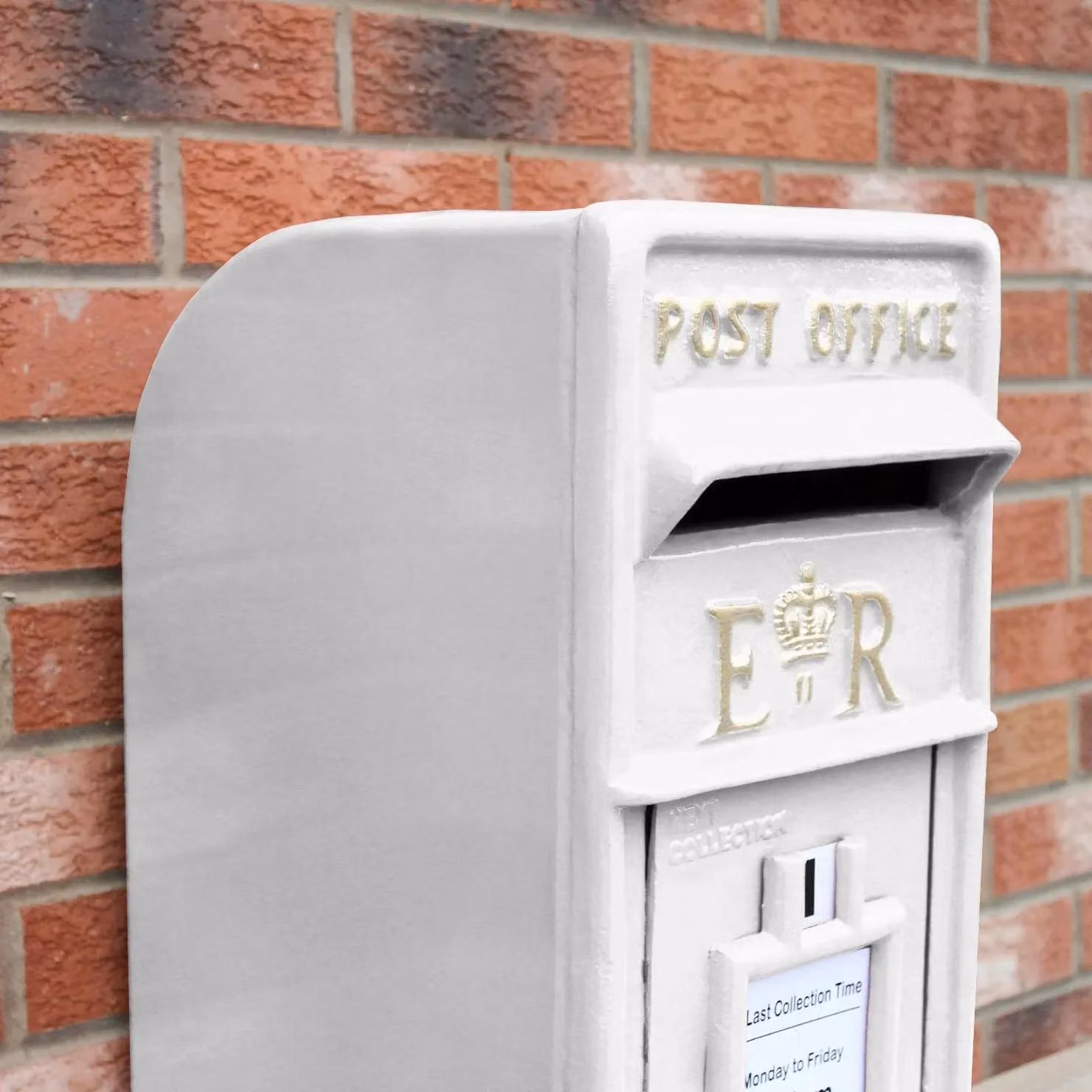 Monstershop White and Gold Cast Iron Wall Mounted Wedding Post Box – 2
