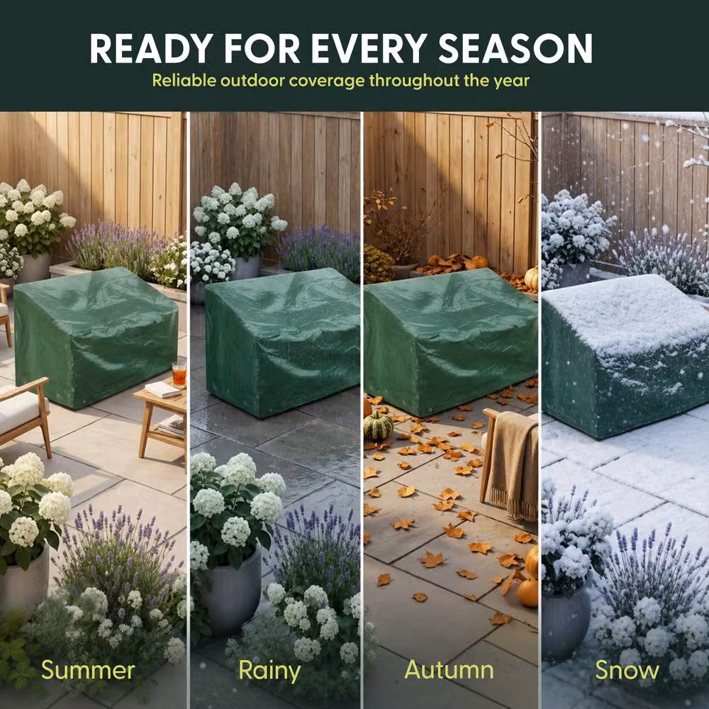 Keplin Waterproof Patio Bench Cover in Green, W/D/H: 90 x 162 x 66 cm – 6