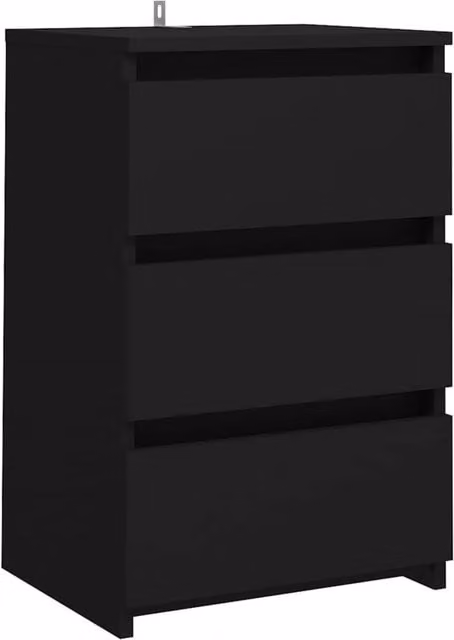 Berkfield Home Black Bed Cabinet in MDF, W/D/H: 40 x 35 x 62.5 cm