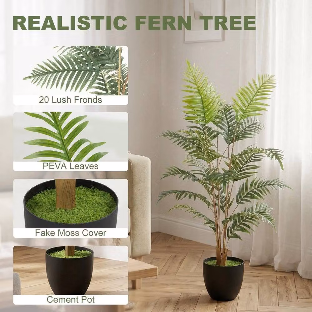 PAWNORA Green Artificial Fern Topiary Tree, Height: 120 cm – 2