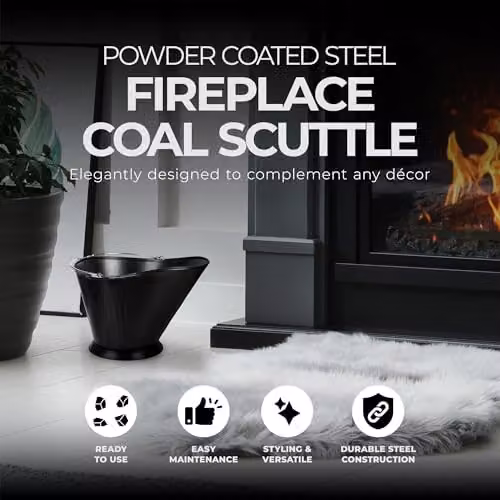 Panacea Open Hearth Coal Hod in Black, W/D/H: 38.5 x 24.4 x 22.5 cm – 2