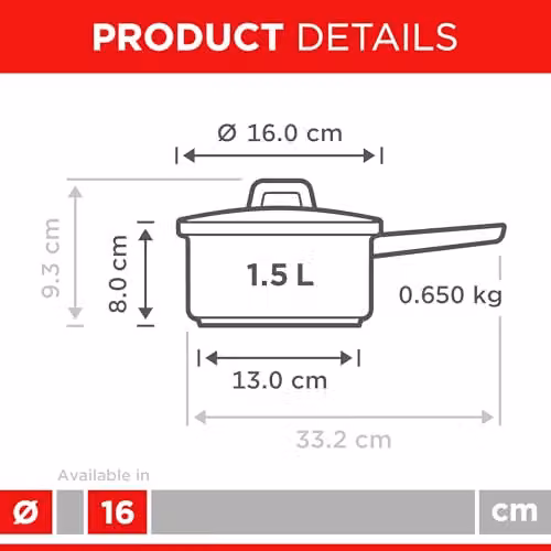 Kuhn Rikon Silver Non-Stick Stainless Steel Milk Pan, 1.5 l – 5