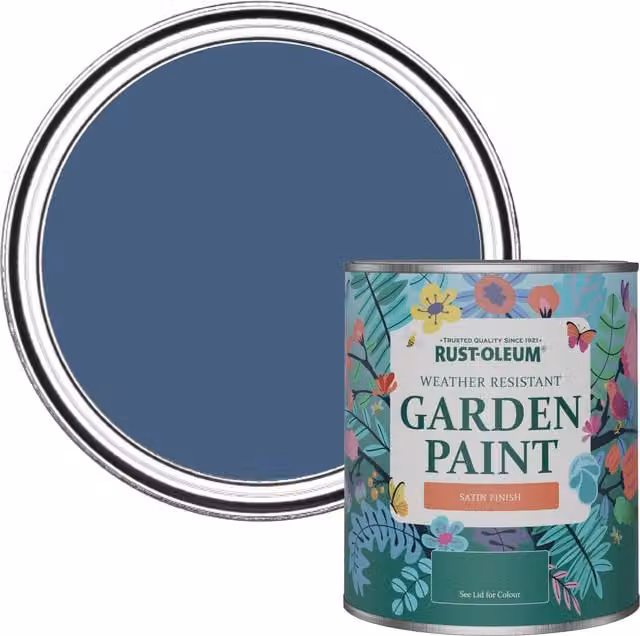 Rust-Oleum Water-Based Garden Paint in Satin Finish, Blue, 0.75 l